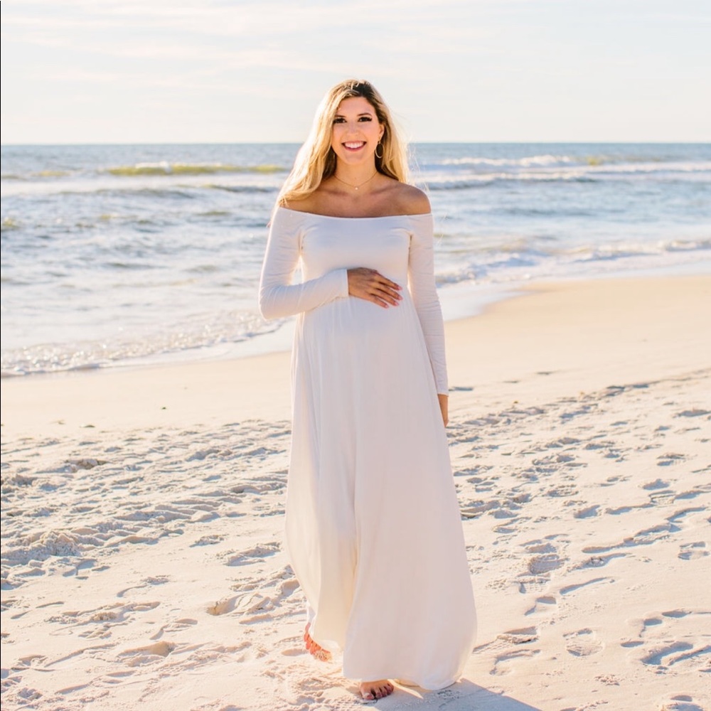 PinkBlush Ivory Maternity Maxi Dress